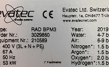 EVATEC RAD BPM3 PVD薄膜沉積設備